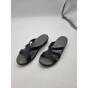 Crocs Shoes Womens Size 11 Blue Patricia Wedge Slide Sandals Comfort Casual